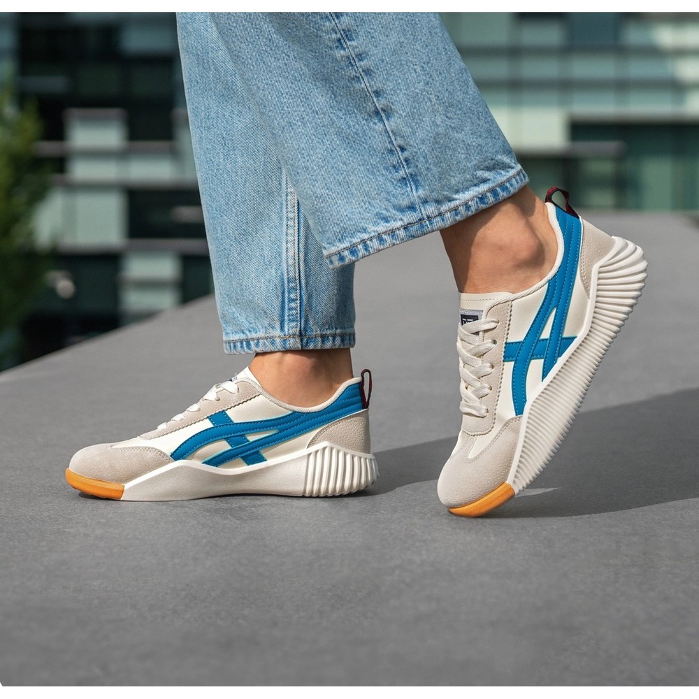 DE‎ FLORANCE $139 8.5 Cloudea 1.0 White Blue Low Top Sneakers Italy Comfort - Picture 9 of 9